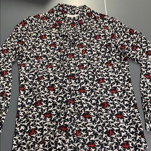 Equipment 100% silk patterned top